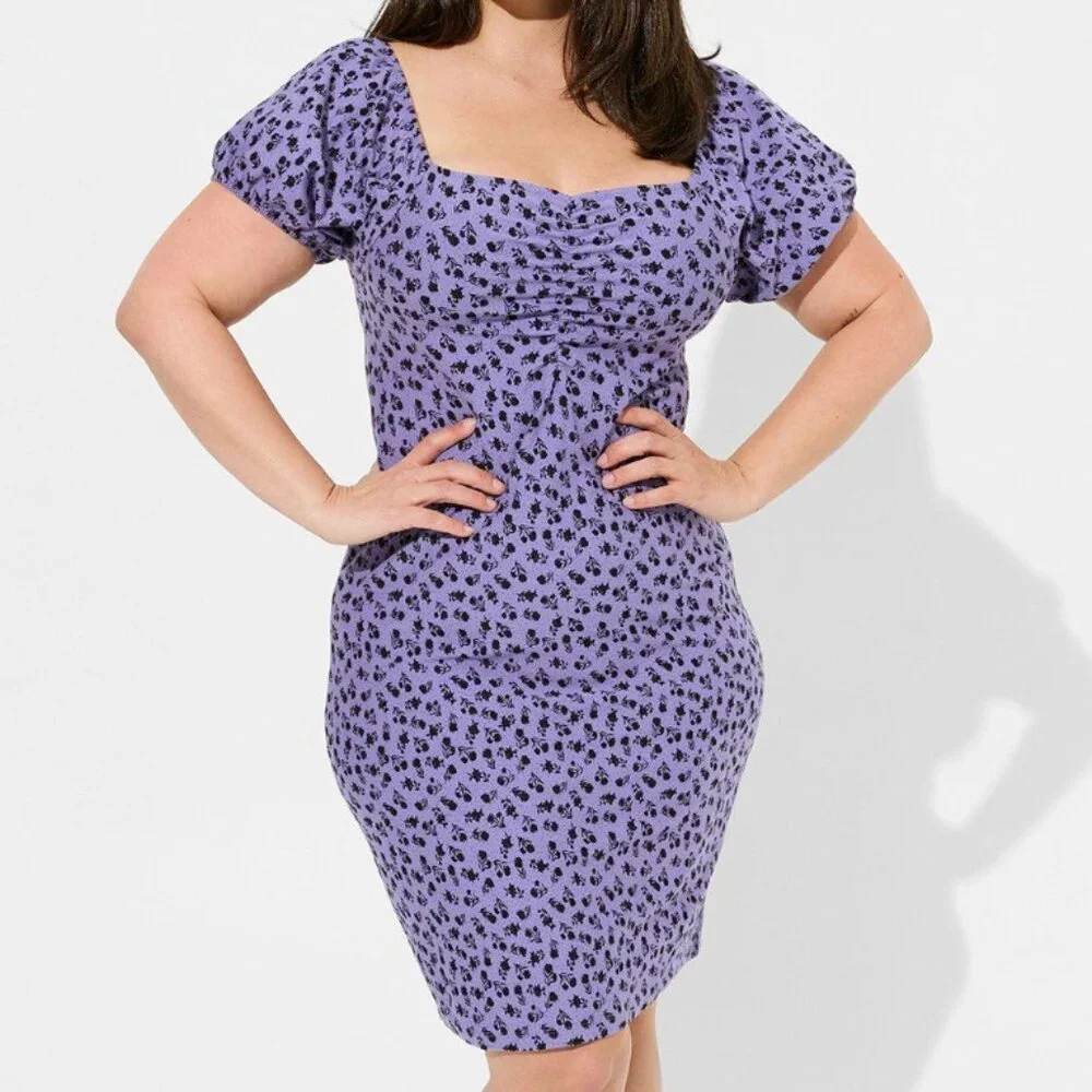 3X Torrid Betsey Johnson Mini Foxy Ruched Dress - Picture 1 of 10